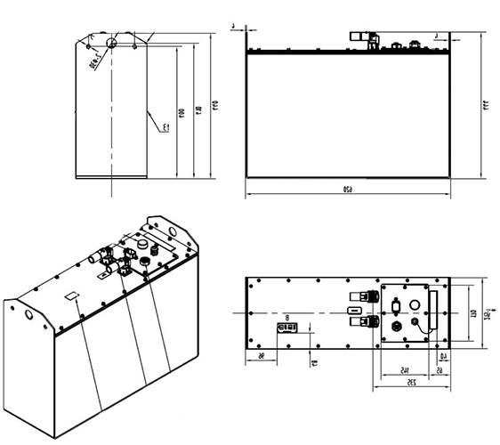 ابعاد باتری لیفتراک برقی