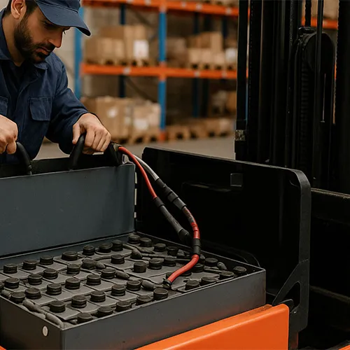 تعویض باتری لیفتراک برقی